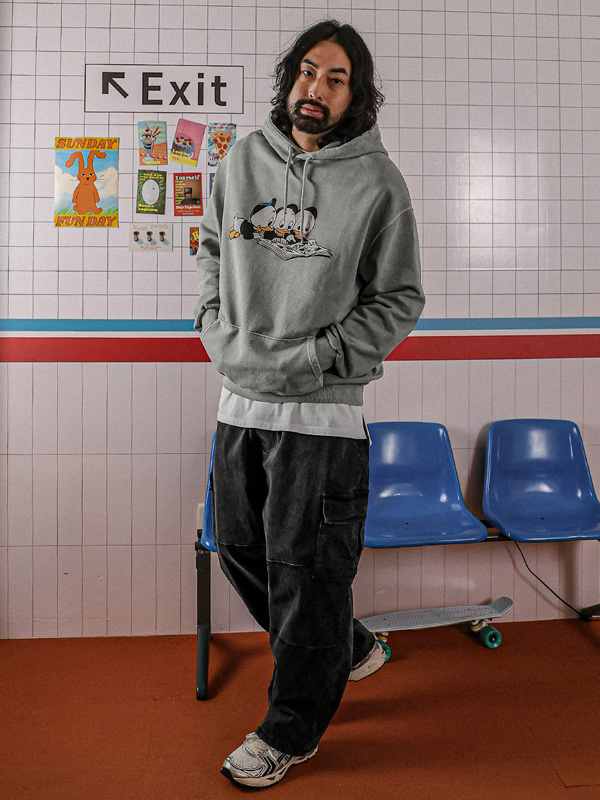 (3XL-6XL)<BR>비소카 颜料 带帽T恤