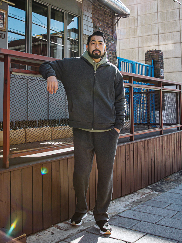 (M-5XL)<BR>체온보호  拉链卫衣<br><font color="#224f20"><B>*选择长度 (基础,长款+8cm)</B></font>