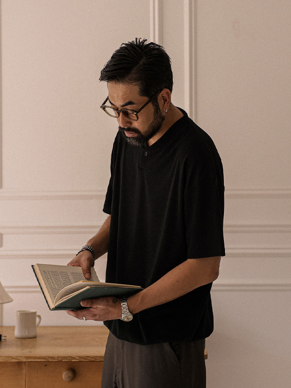 (L-6XL)<br>리스칸 넣은척 亨利颈 밴딩반팔티 T044