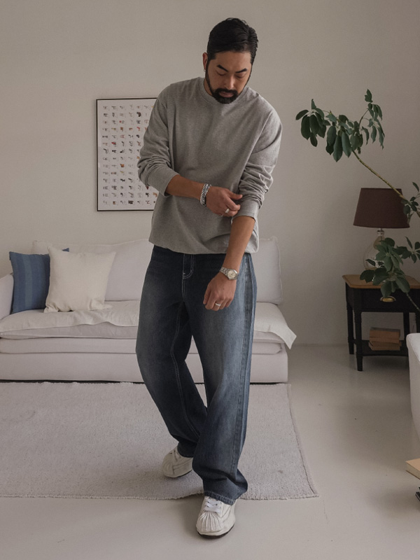 (L-6XL)<BR>비토마 넣은척 밴딩긴팔티 T043