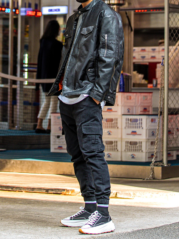 (S-6XL)<BR>리옹 工装裤 后松紧带 조거기모팬츠