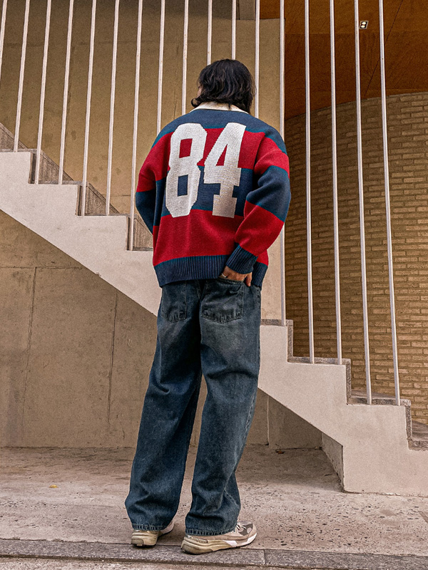 (XL-6XL)<BR>코탐비 条纹 카라니트