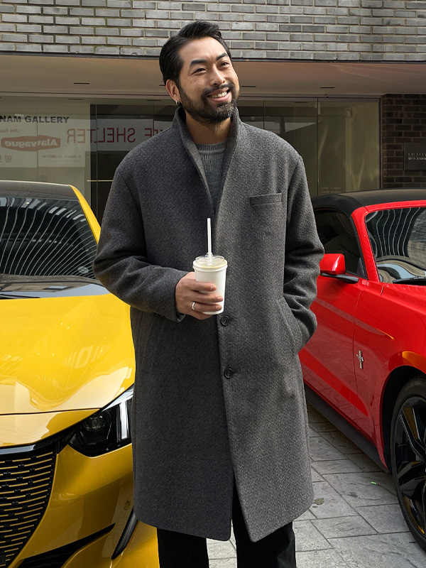 (L~4XL)<BR>살라긴 领 呢子大衣