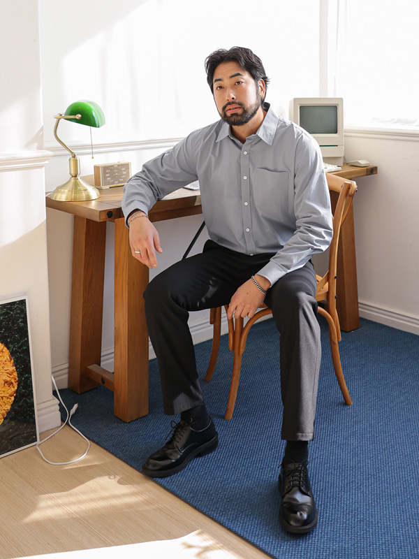 (S-4XL)<BR>치다크 侧边带 修身 기모슬랙스