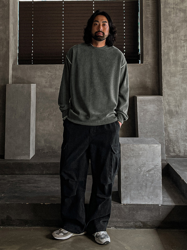 (M-4XL)<BR>니비타 半宽配合 货物松紧带裤