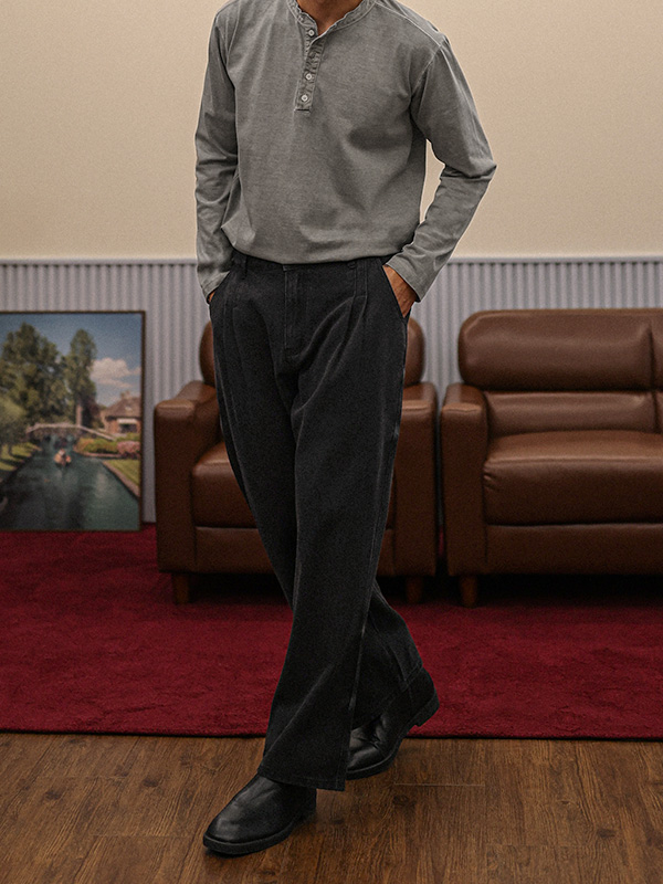 (M-4XL)<br>파스티프 半宽配合 后松紧带 牛仔裤