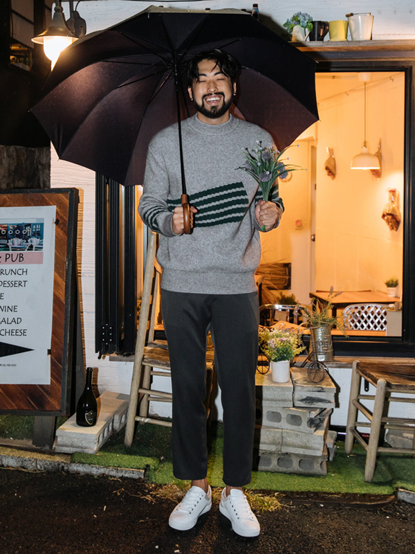 (L-5XL)<br>델리슨 배색니트