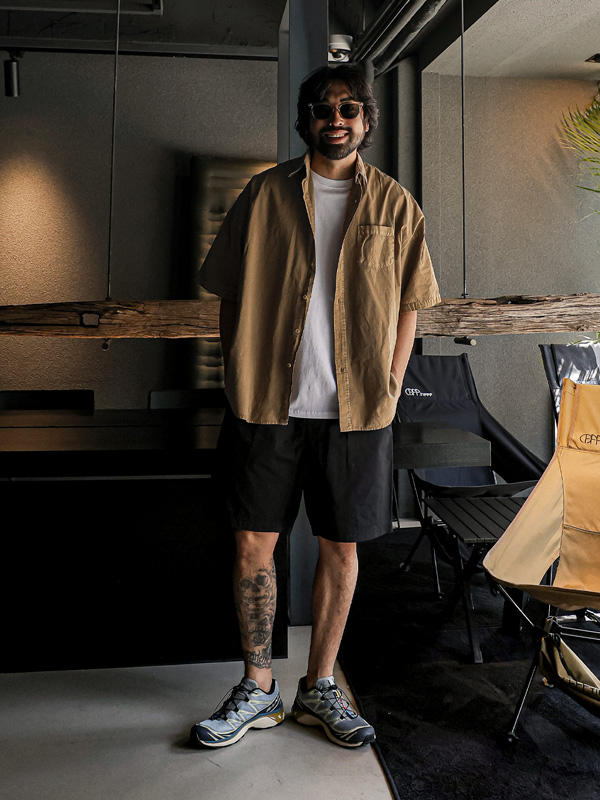 (L-5XL)<BR>노커드 颜料 短袖衬衫