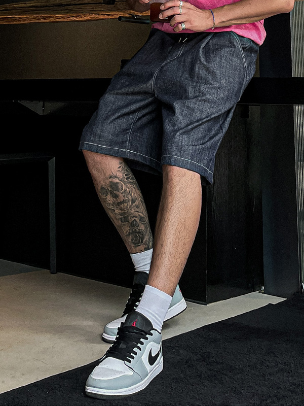 (L-5XL)<BR>치칼리 百慕大 无洗牛仔裤 松紧带裤