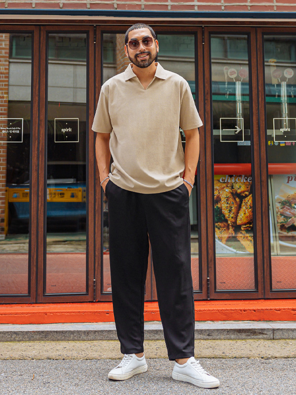 (L~5XL)<br>우아스코 开领 短袖T恤