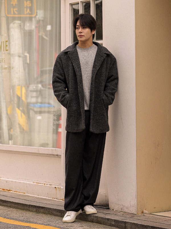 루카랭 羊毛 하프코트