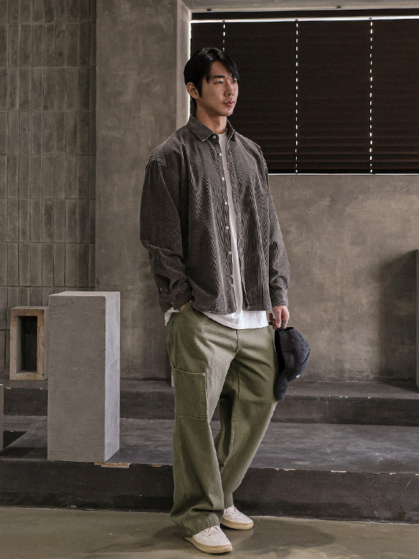 모티코 颜料 골덴셔츠