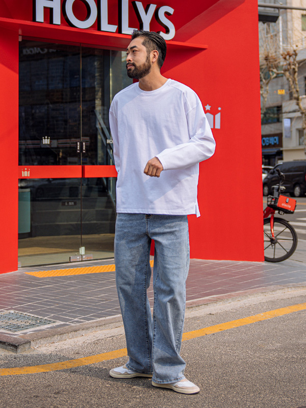 (L-5XL)<br>타기니 普里米亚姆·科顿 剪裁长袖连体衣