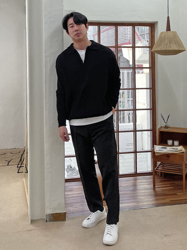 (XL-6XL)<br>이스턴 半拉链 카라니트