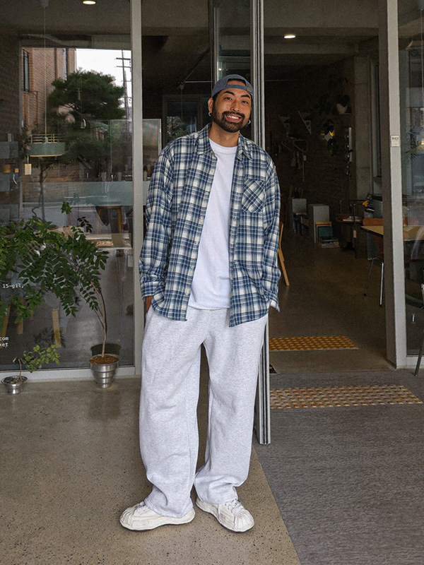 (L-5XL)<BR>코스라다 기모체크셔츠 N017