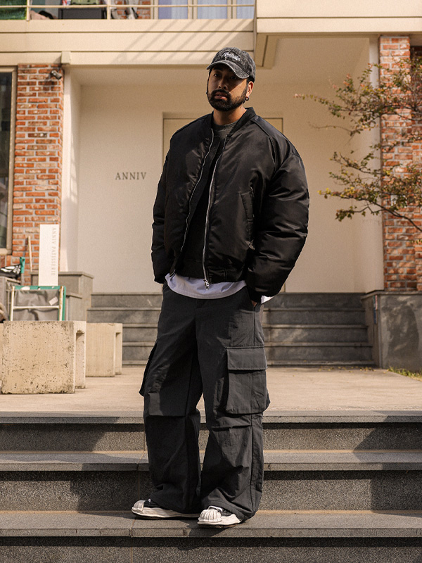 파이크 半宽配合 패딩밴딩팬츠