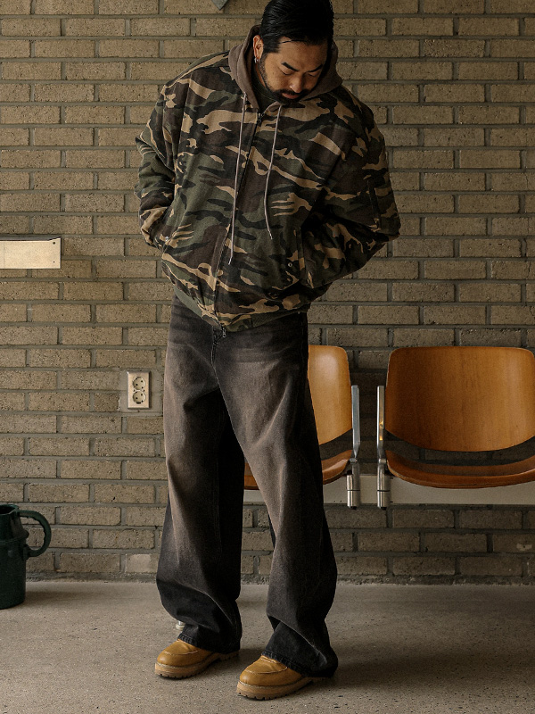 코렐라인 广泛适用 커브드데님팬츠