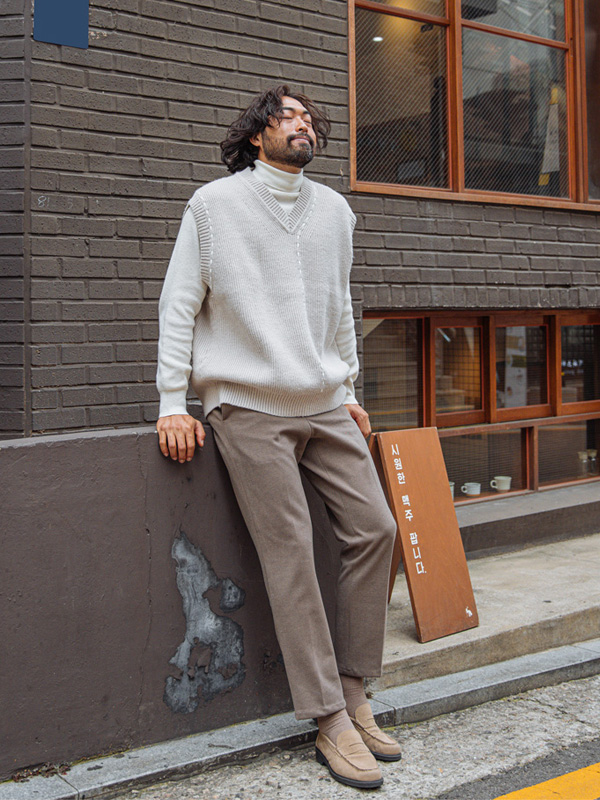 (2XL-4XL)<BR>야스퍼 后松紧带 기모슬랙스A78