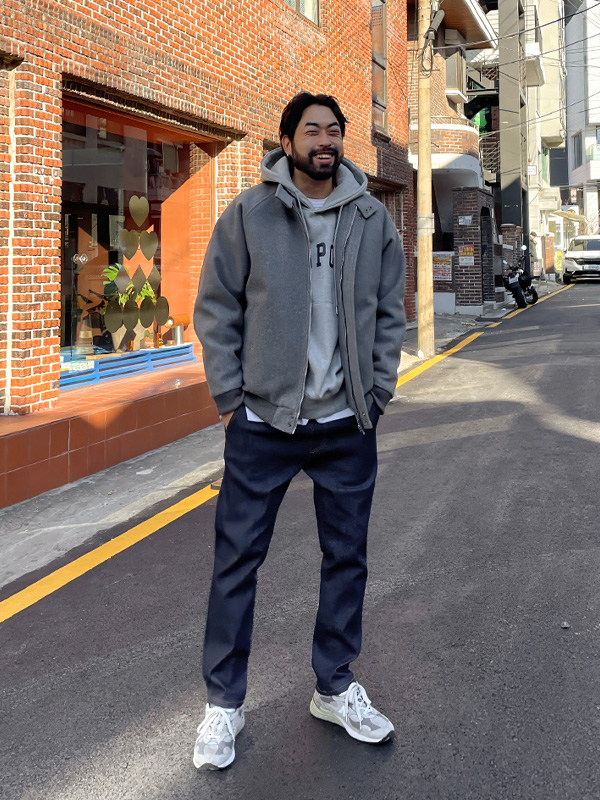 (L-5XL)<BR>코탐 松紧带 锥形贴合 데님기모팬츠