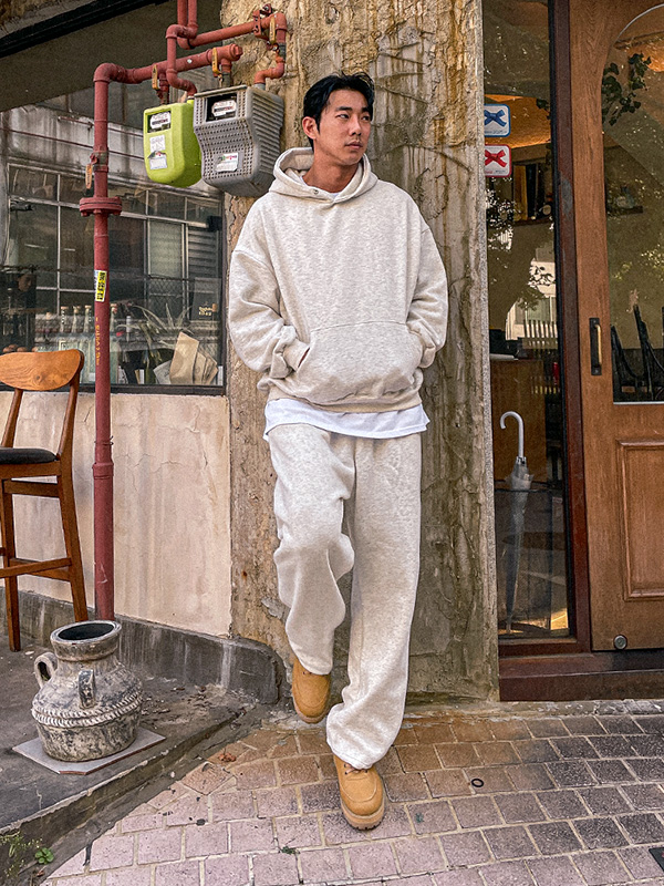 (XL-6XL)<BR>코르다치 羊毛连帽衫+나칸도 半宽配合 运动服 기모팬츠