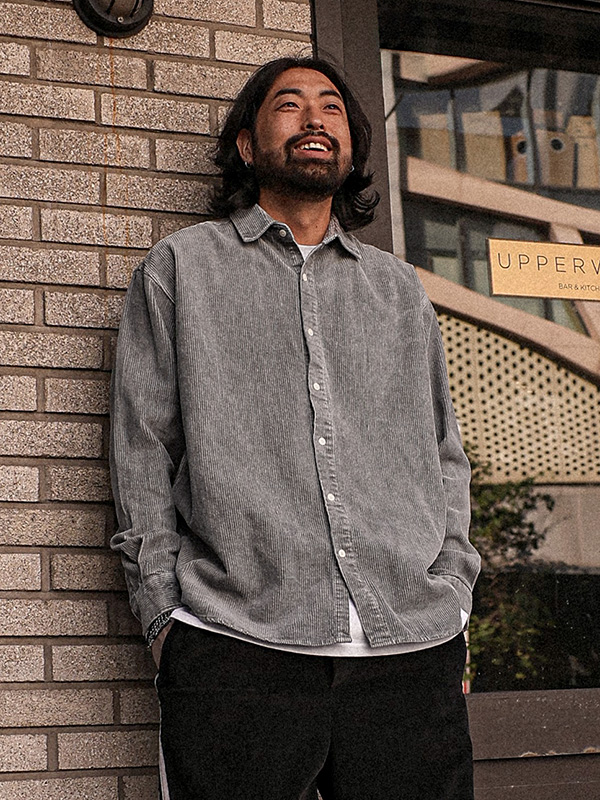 (L-5XL)<BR>노타디토 颜料 골덴셔츠