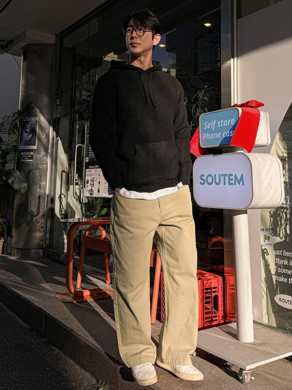 (L-4XL)<BR>홍키 半宽配合  기모면밴딩팬츠