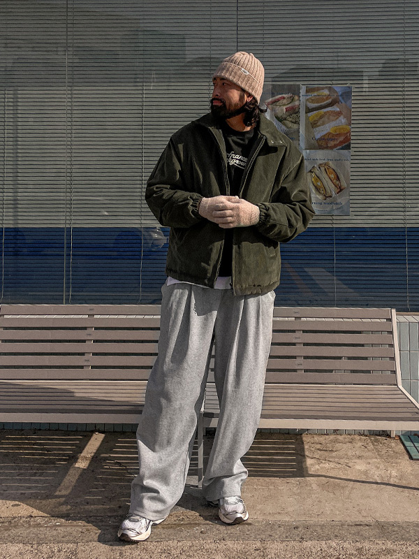 (XL-6XL)<BR>니드리노 半宽配合 기모밴딩팬츠 P004