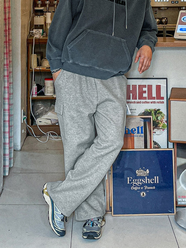 (L-4XL)<BR>티와디 半宽配合 기모밴딩팬츠