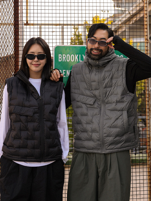 (M-7XL)<br>마르코스 鸭绒 후드패딩조끼 25251