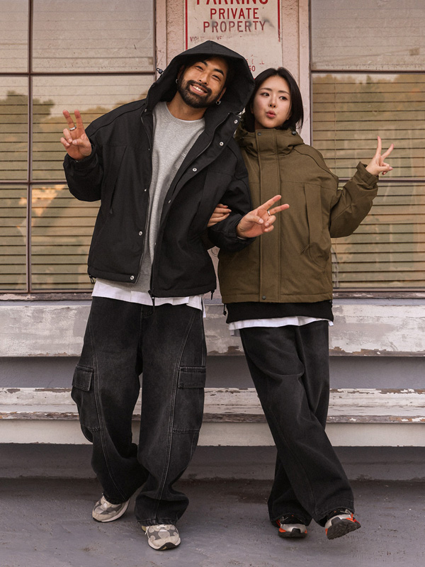 (M-7XL)<br>티니그마 鸭绒 하프후드점퍼 25265