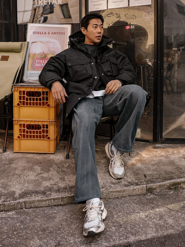 (M-7XL)<BR>아르라타 鸭绒 롱후드점퍼 25275