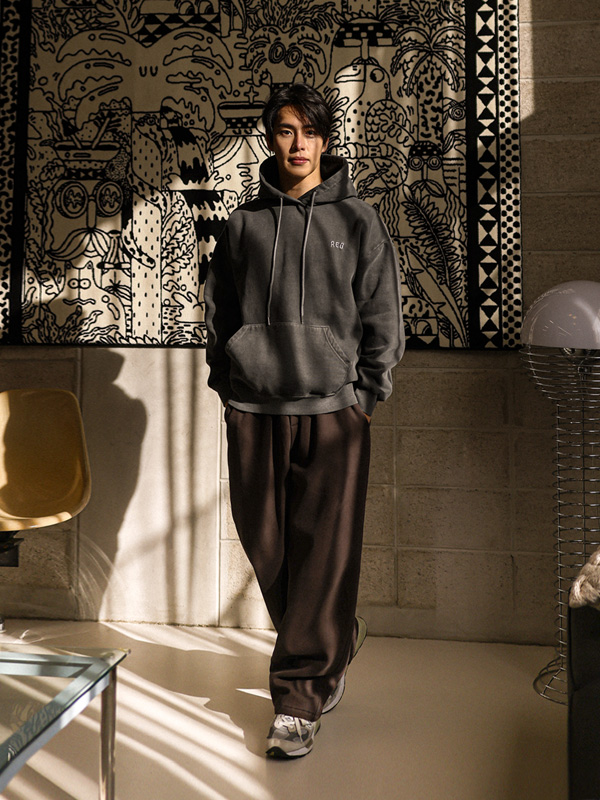 빠따니 颜料 羊毛连帽衫