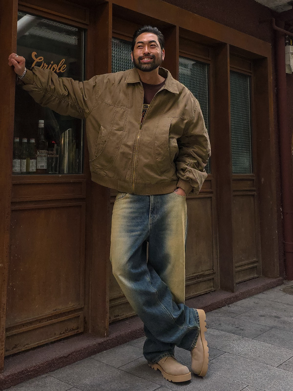 (S-3XL)<br>파슈만 半宽配合 牛仔裤 423