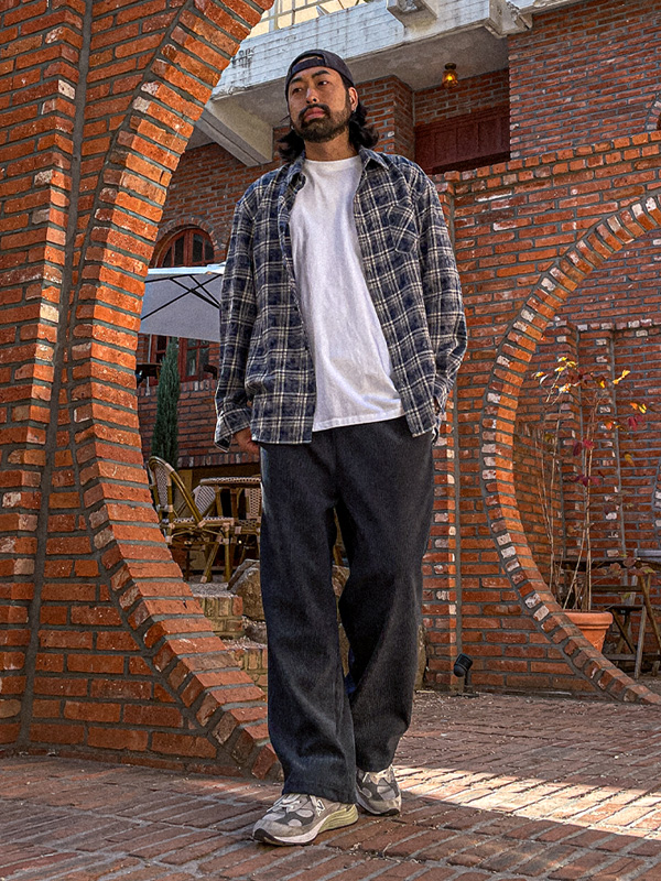 (M-4XL)<BR>토피크 半宽配合 골덴밴딩팬츠