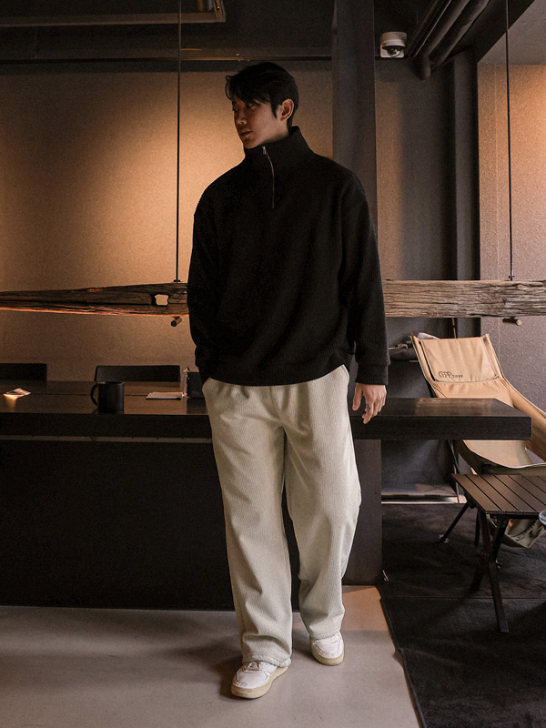 (M-4XL)<BR>토피크 半宽配合 골덴밴딩팬츠