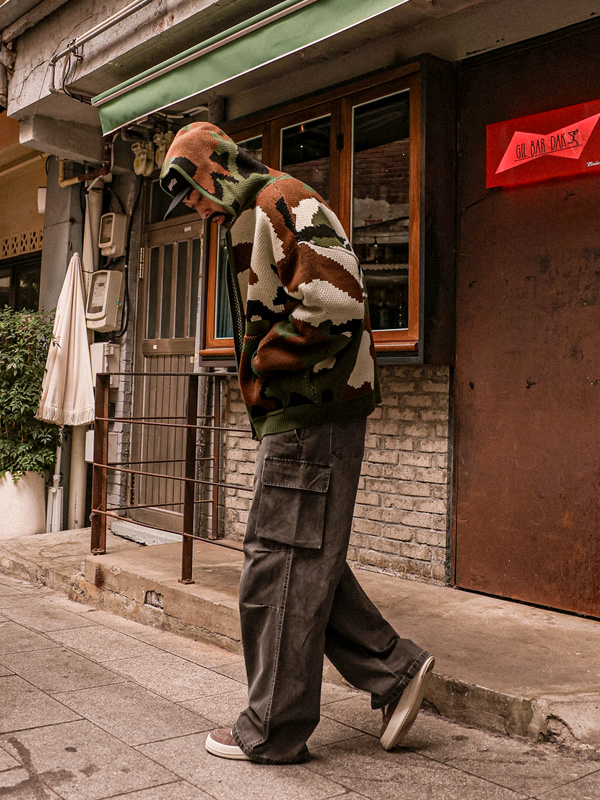 핫파타 半宽配合 货物裤子
