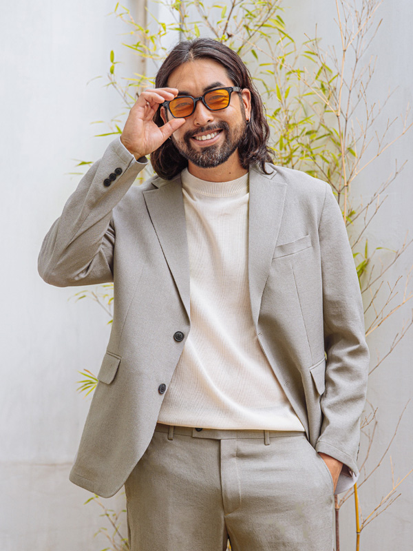 (M-6XL)<BR>스무트 정장자켓+드릭스 宽松长裤