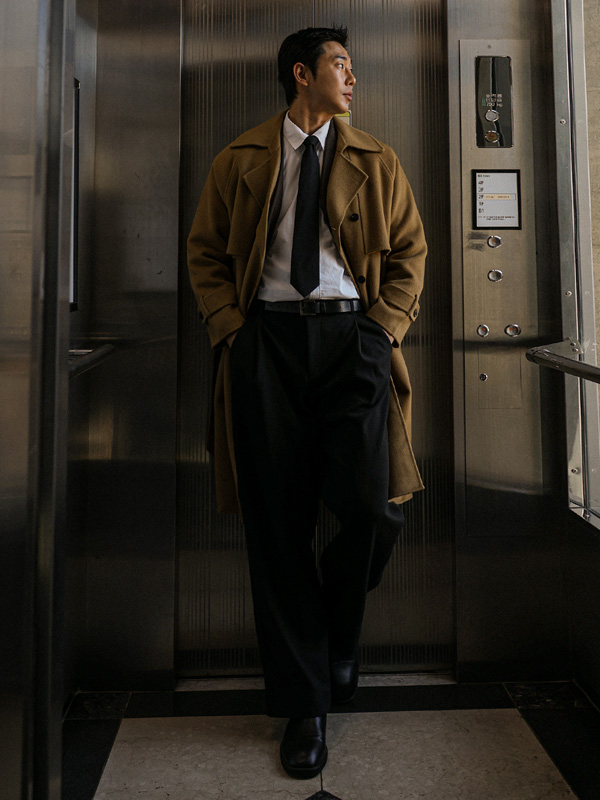 (L-6XL)<br>라우티시 手工制作 더블羊毛코트(羊毛100%) 9059