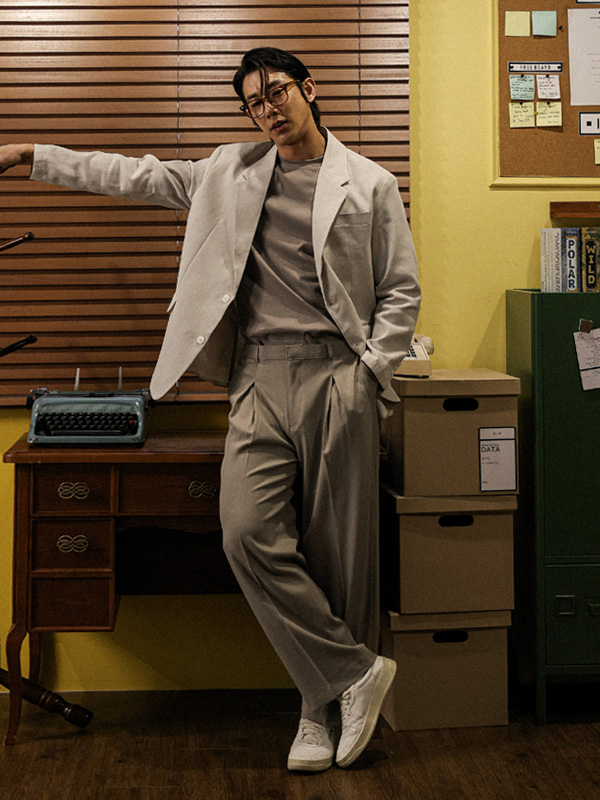 (L-4XL)<br>버타노 人字形 亚麻夹克