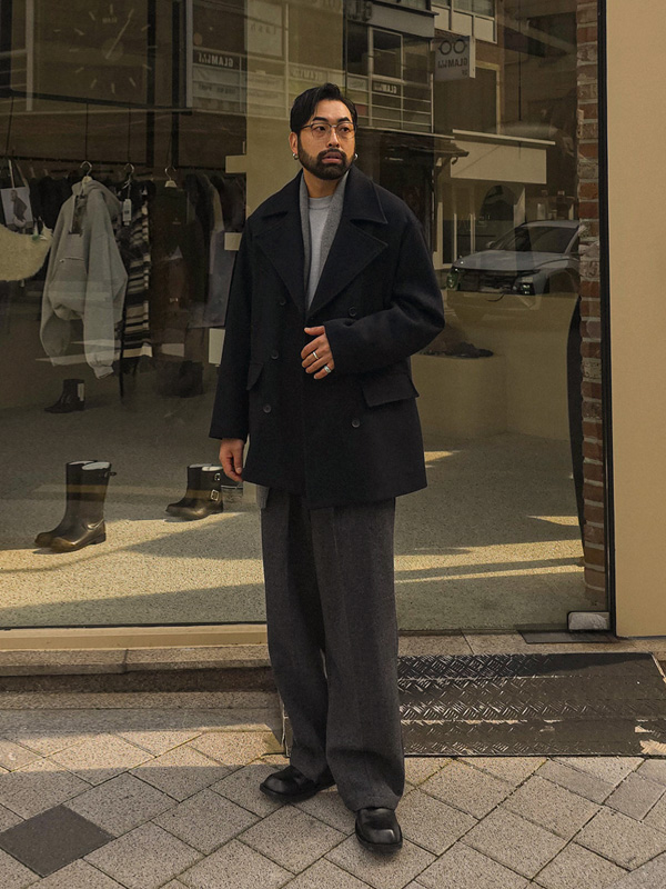 (2XL-5XL)<br>이드리야 羊毛 더블코트