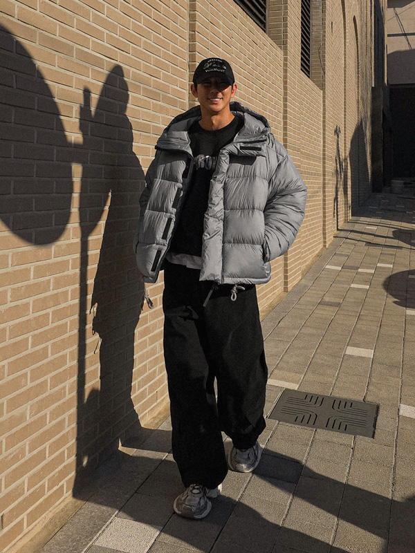 (M-4XL)<BR>다트차 鸭绒 웰론후드패딩