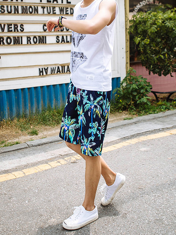 (XL-6XL)<BR>棕榈树 松紧带短裤