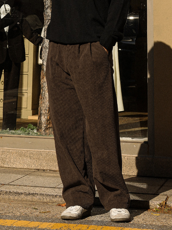 (M-5XL)<br> 타이릭 半宽配合 골덴기모 松紧带裤