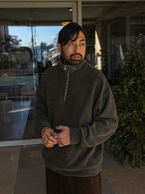 (XL-6XL)<br>쿠프리아 灯芯绒 기모반집업 T053