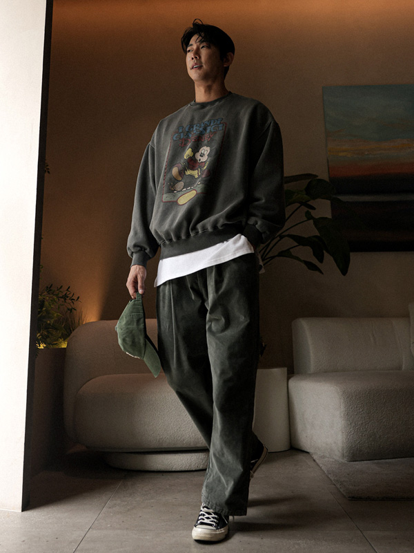 (M-5XL)<BR>언더우드 半宽配合 기모밴딩팬츠 259