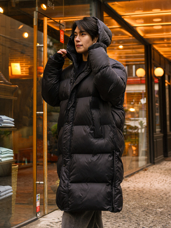 (XL-8XL)<br>도글리아 웰론 후드长款패딩<br><font color="#660616"><B>기장선택 (基础,长款+10cm)</B></font>