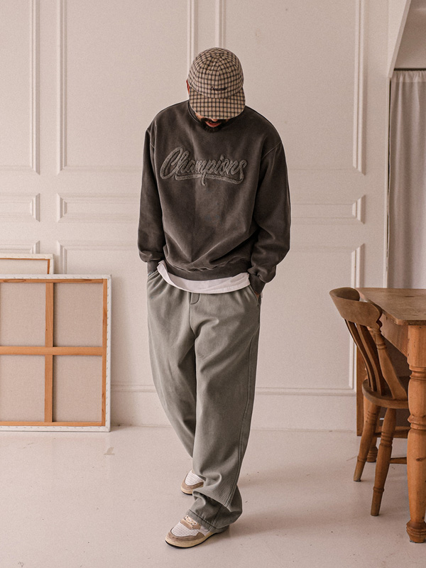 (L-7XL)<BR>렉센 半宽配合 면 松紧带裤 3932