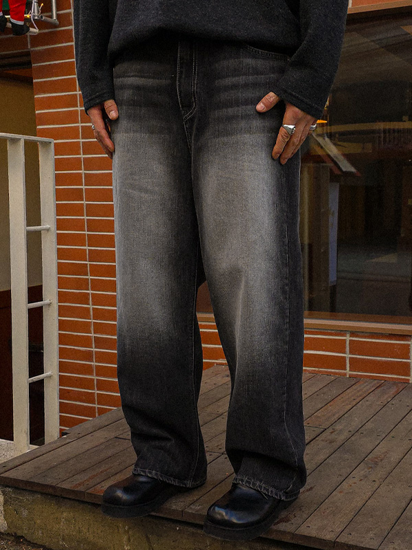 니노아 半宽配合 기모데님팬츠 D615