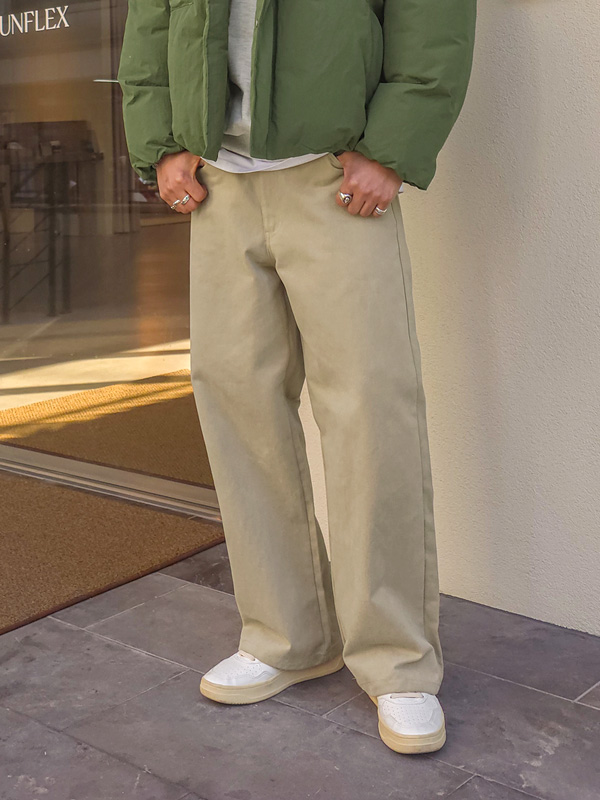 카라토로 半宽配合 뒷밴딩팬츠