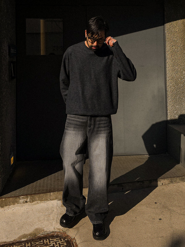 (L-7XL)<br>미슈킨 넣은척 니트지 拉绒长袖T恤 T056<br><font color="#fb5ec9"><B>[1+1]</B></font>